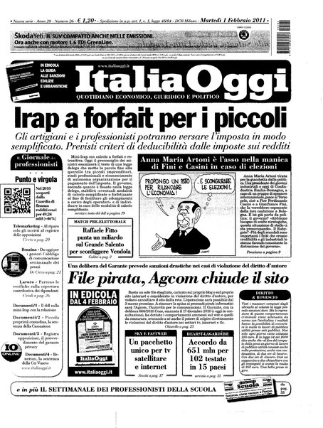 Italia oggi : quotidiano di economia finanza e politica